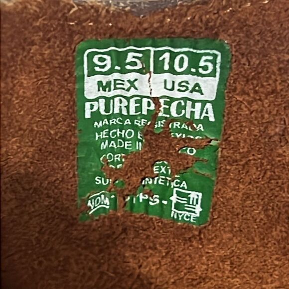 🔥 PUREPECHA WORK BOOTS GENUINE LEATHER WESTERN ROUND TOE Rubber Sole - PERFECT - Picture 8 of 12